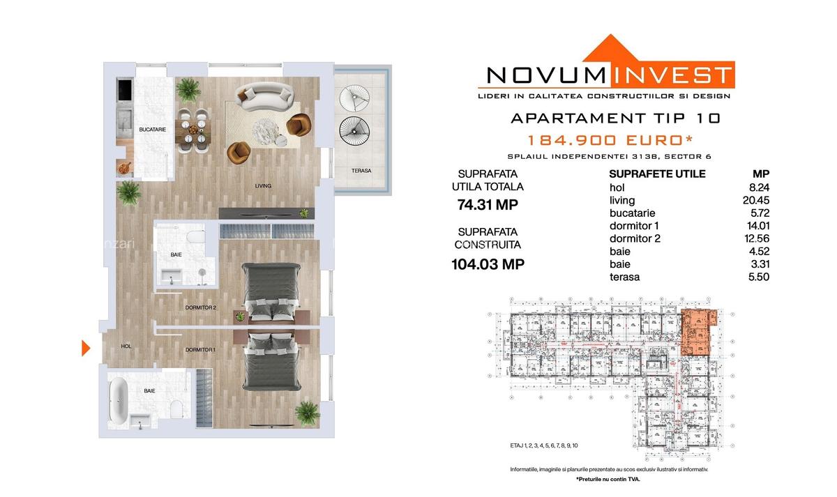 Apartament cu 3 camere decomandat în Grozăvești - 10