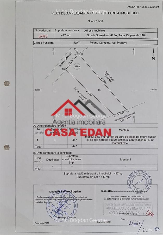 Teren intravilan construibil in Poiana Campina--447 mp---19.000e - 9