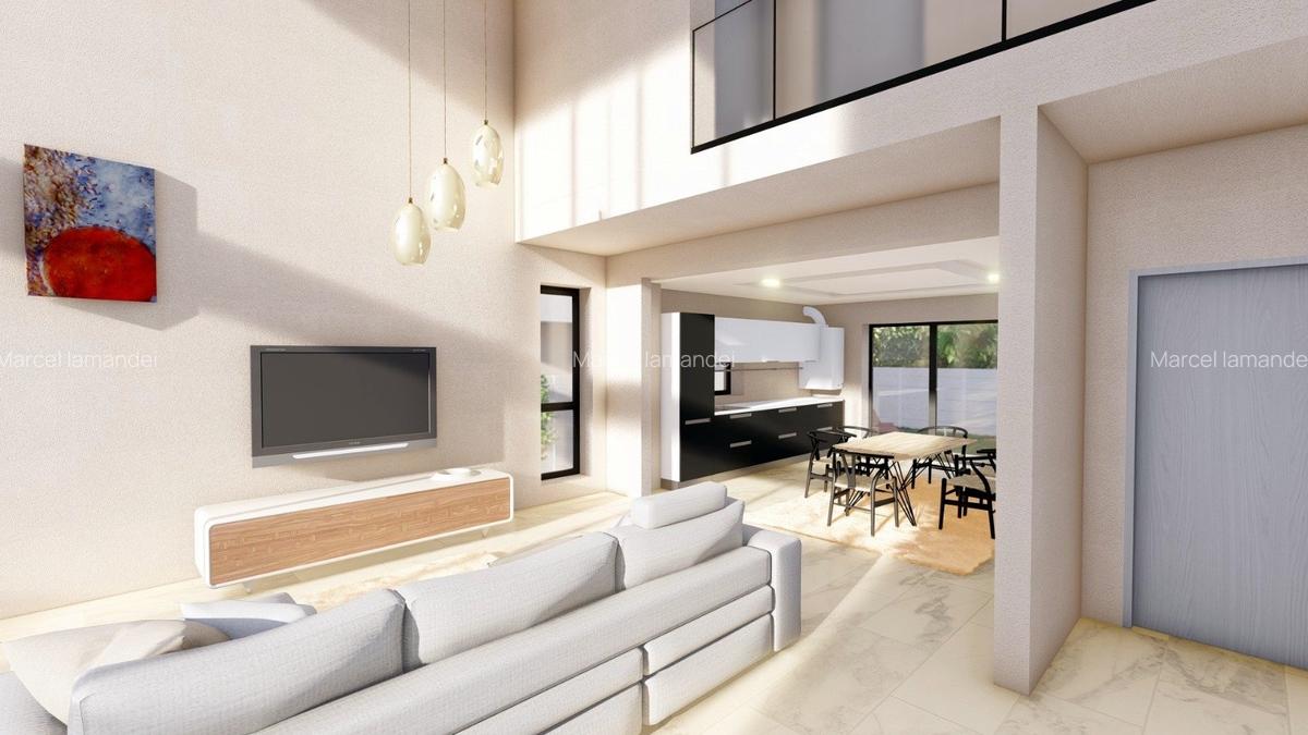 Proiect Rar – Vilă Spațioasă cu Living pe Două Niveluri - 3
