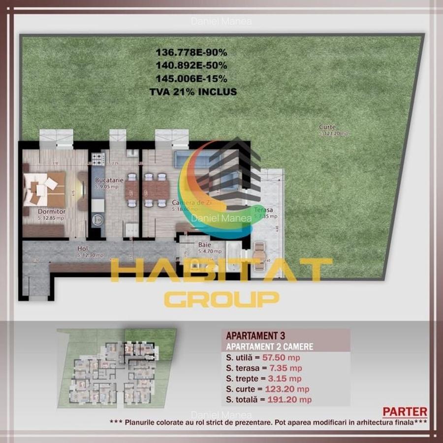 Pallady 2 camere cu gradina de 123.2 mp, bloc tip boutique - 3