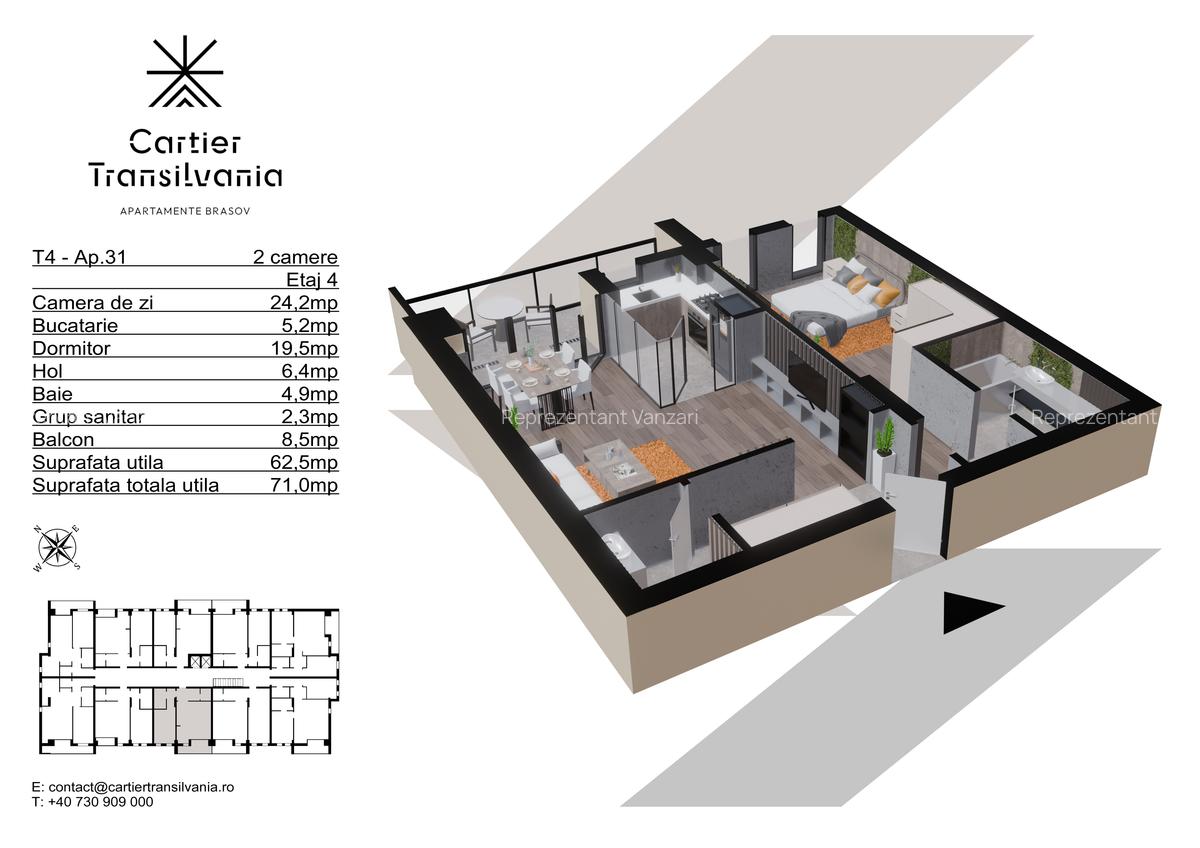Apartament cu 2 camere decomandat în Noua - 18