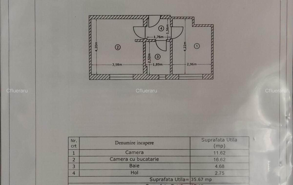 Garsoniera 2 camere 35,67mp demisol Pope?ti-Leordeni drumul Fermei - 6