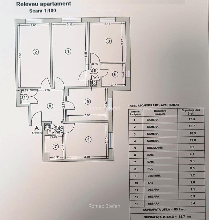 Vanzare apartament 4 camere - Teiul Doamnei - Stradal - vedere spate - 12