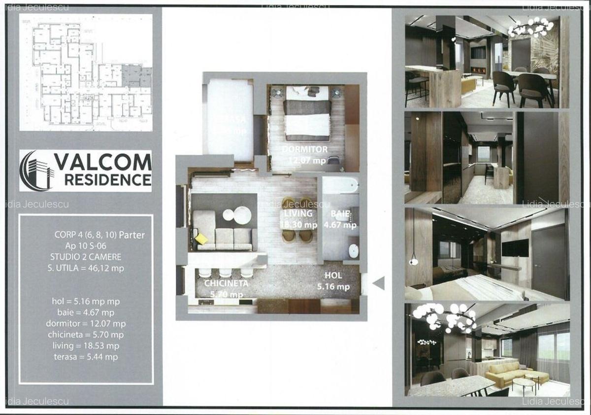 Valcom Residence Bartolomeu, Studio 2 camere, terasa 5.44 mp, Comision 0% - 8