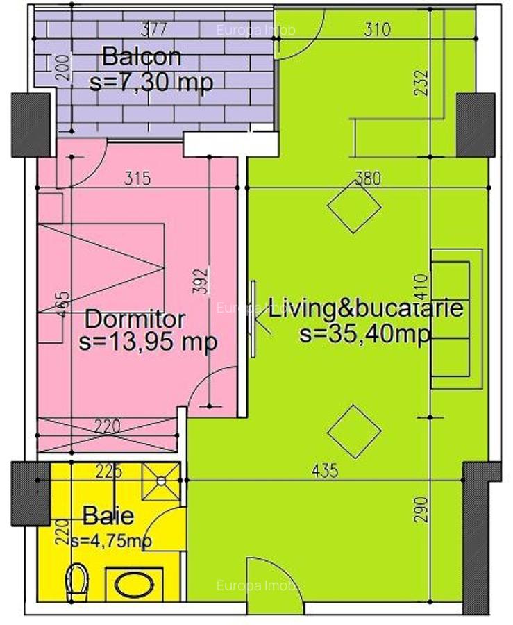 Apartament 2 camere in bloc nou de vanzare - 9