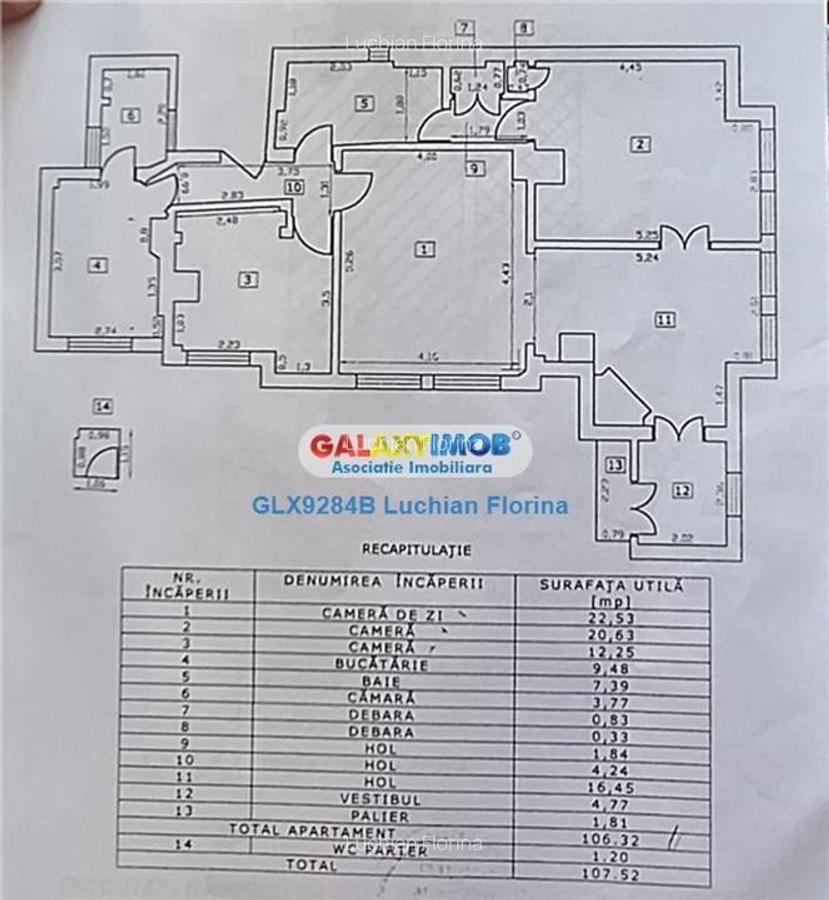Apartament 3 camere, etaj1, str.Vasile Lascar - zona centrala, metrou - 12