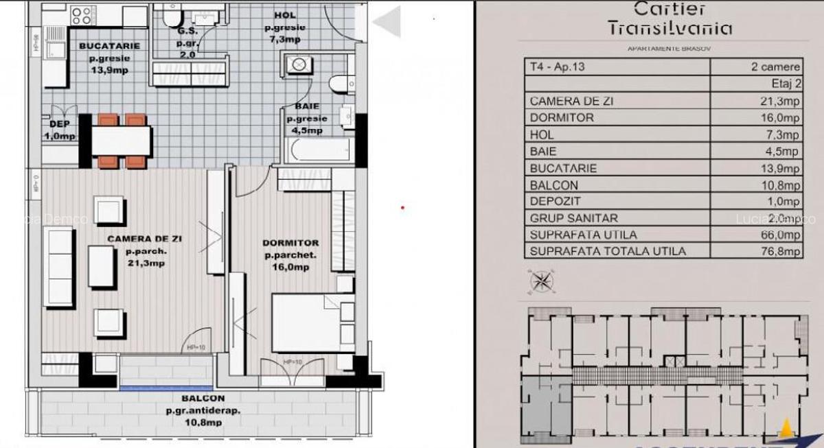 Decomandat, 2 camere,66 mp, in Complexul exclusivist Transil - 2