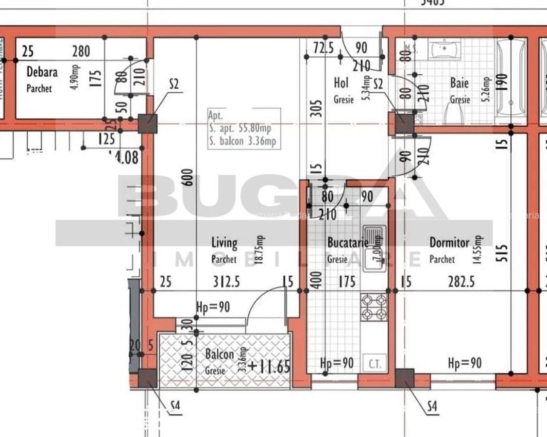 Apartament 2 camere decomandate, 56 mp, bloc nou, zona C Coposu - 6