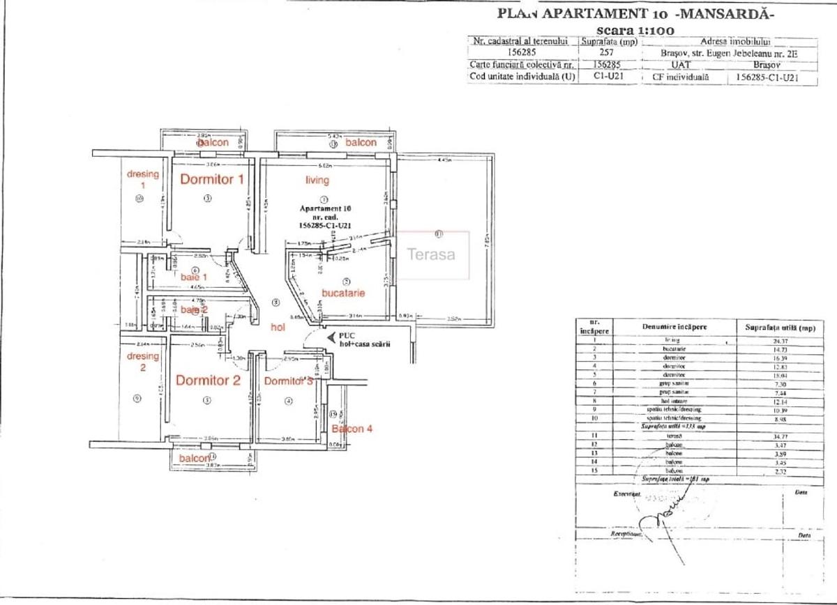 PENTHOUSE spectaculos, 180,9 mp utili, cu terasă și vedere superbă către Tâmpa - 1