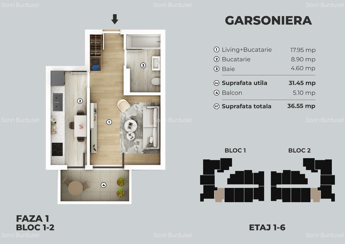 Garsonieră decomandată în Berceni - 4