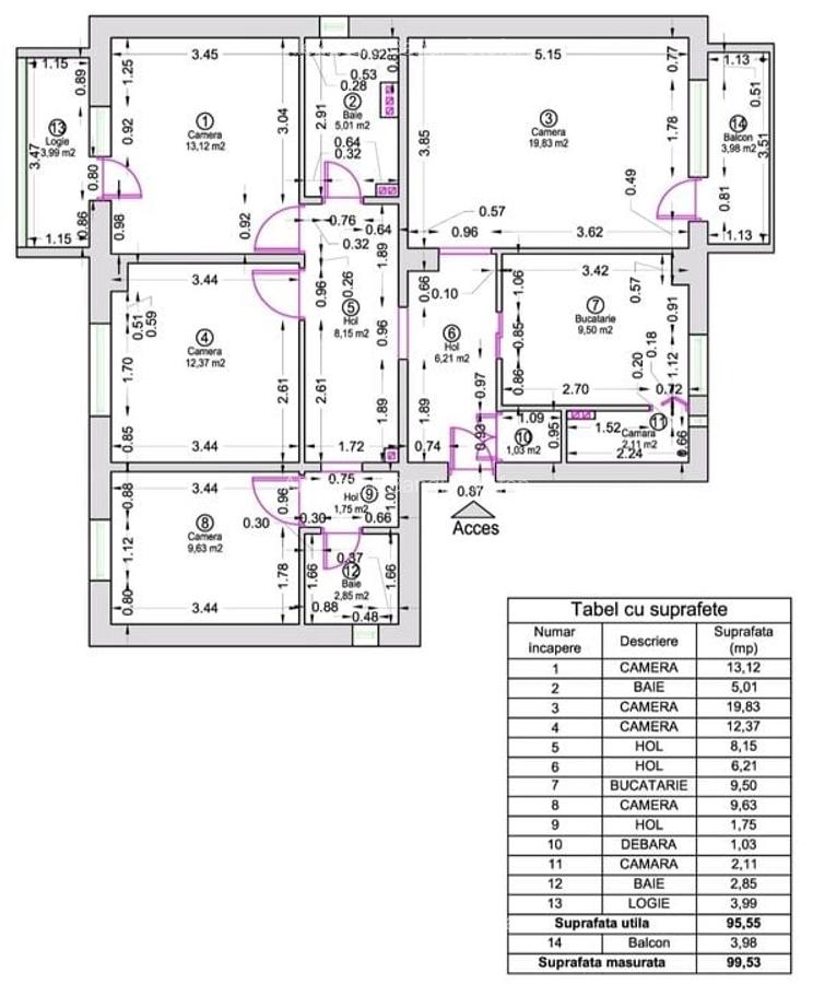 Apartament 4 camere,  decomandat, 96 mp, comison 0%. - 8
