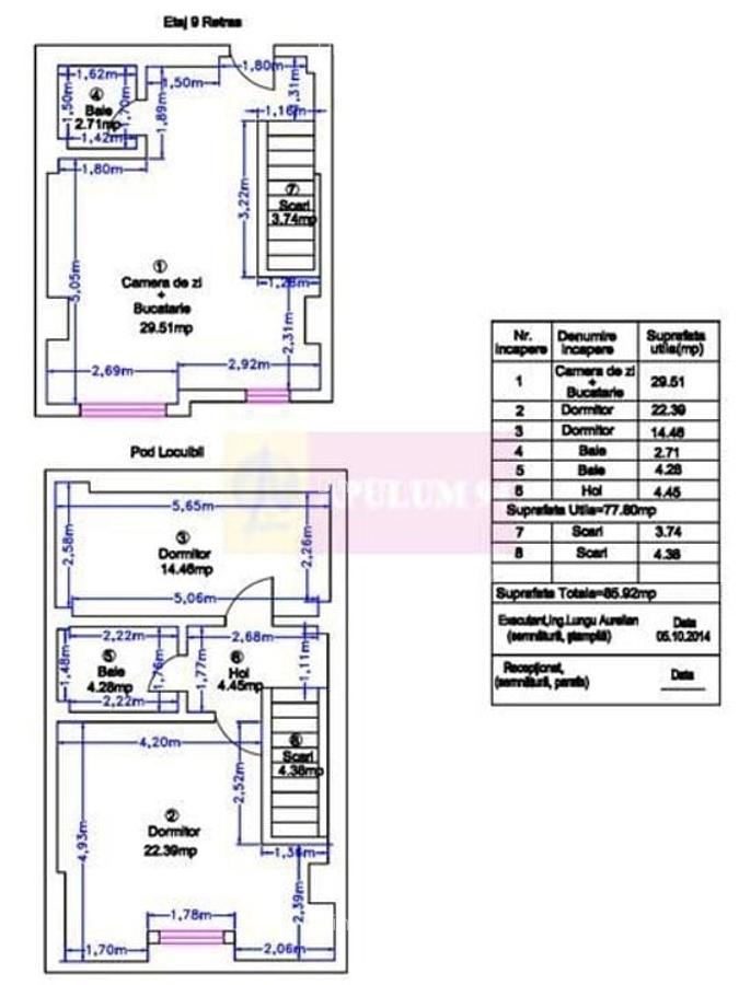 Apartament 3 camere tip duplex -Sebastian Parc Sebastian / Kaufland - 13