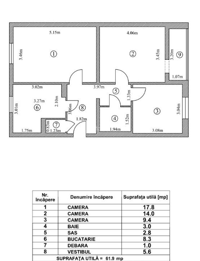 Apartament 3cam.Dec.bl.anvelopat,et.2/4,zona verde linistita,Ialomitei - 8
