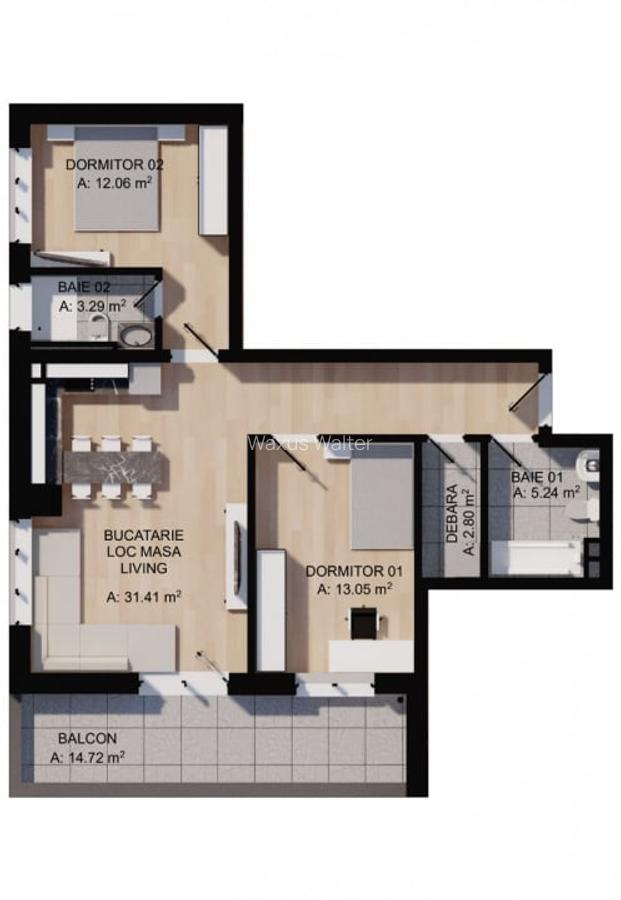 Apartamente semifinisate de 2 si 3 camere, in zona Eroilor / Floresti - 4