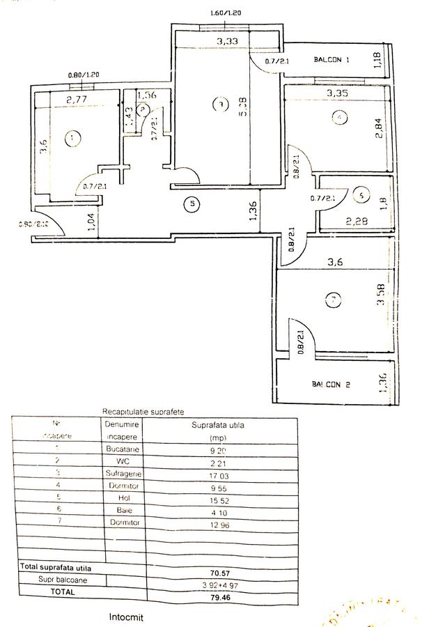 Apartament 3 camere decomandat, bloc 1994 - 2