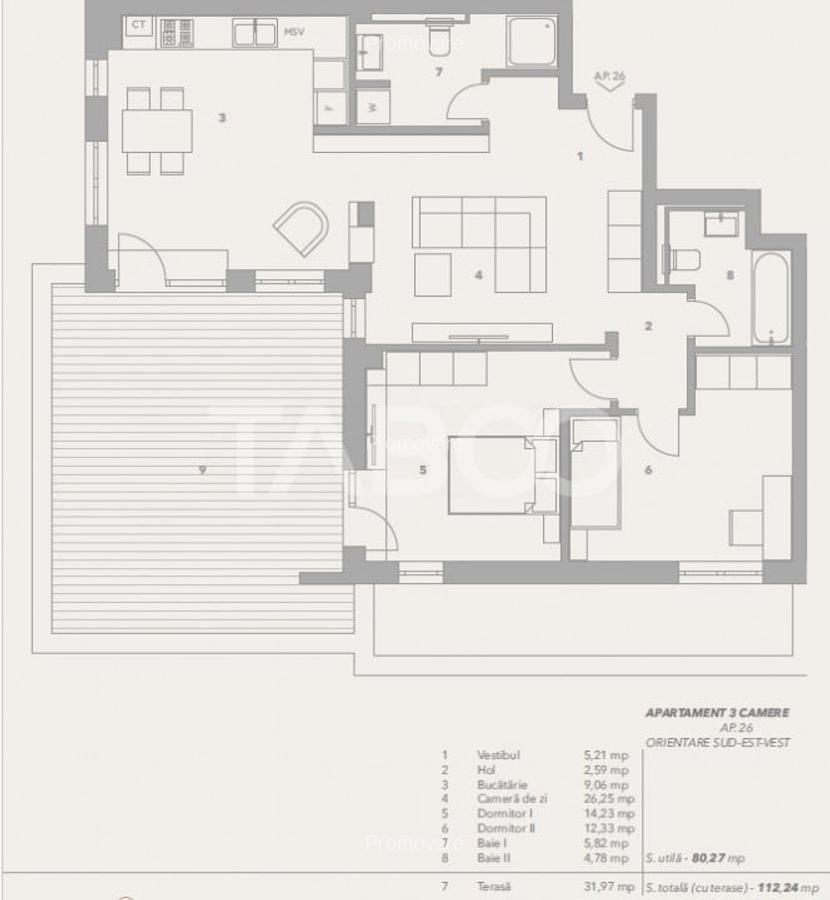 Penthouse 80 mp utili terasa 32 mp zona Turnisor Sibiu - 2