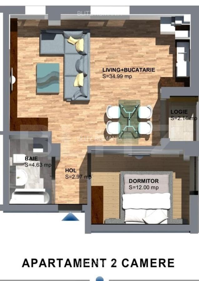 Apartament 2 camere, 55 mp, zona Torontalului - 1