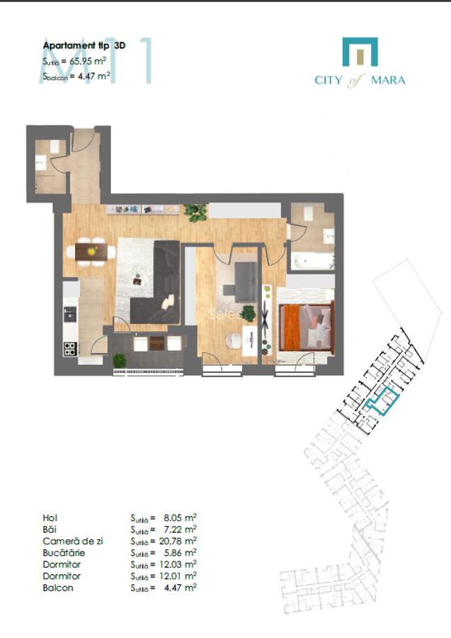Apartament cu 3 camere semidecomandat în Circumvalațiunii - 2