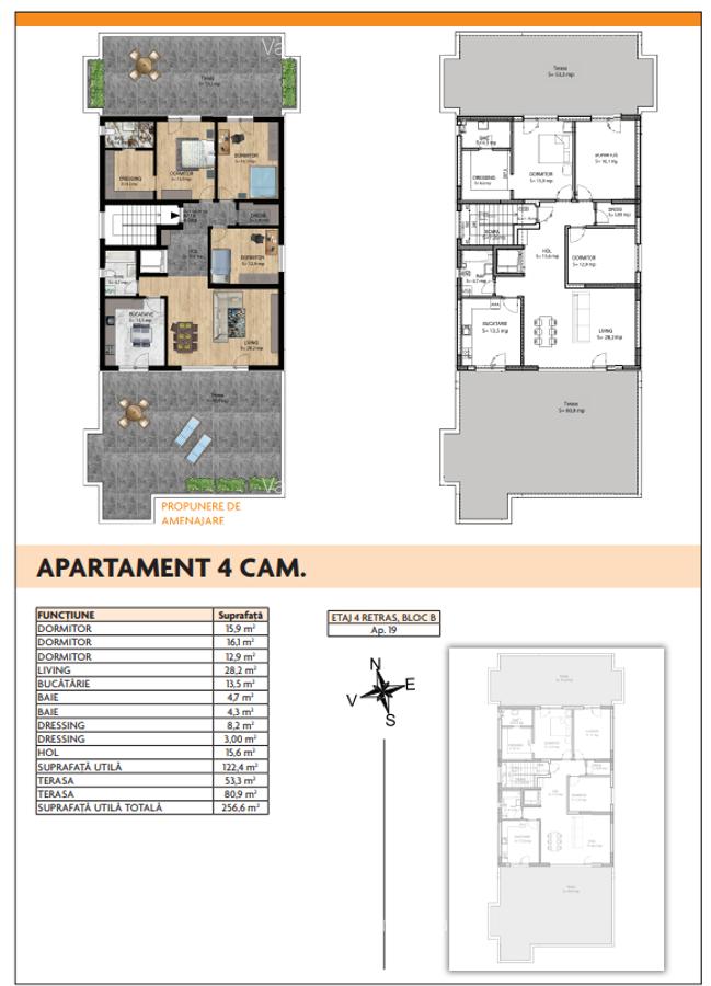 Penthouse - 4 camere 2 bai - 2 Terase - 10 min Metrou Aparatorii Patriei - 2