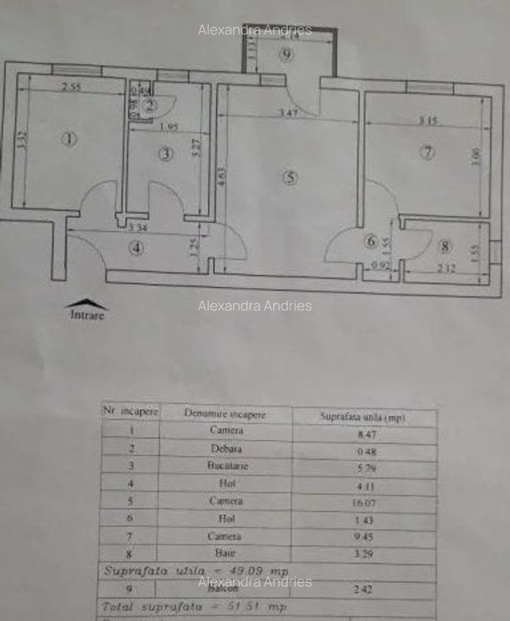 Apartament 3 camere - etajul 1 - Baza 3 - 6