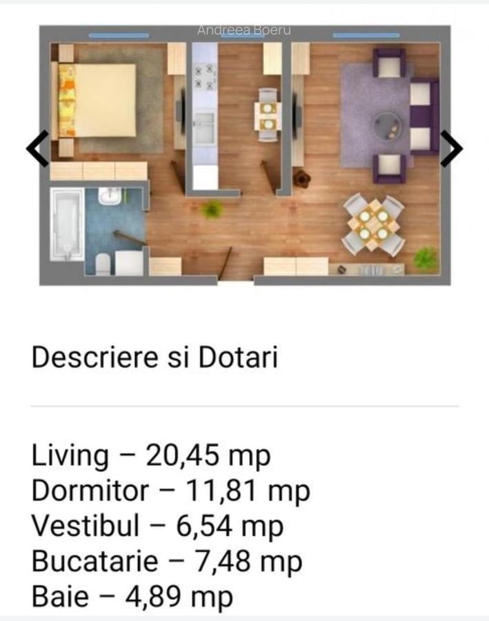 VANZARE APARTAMENT 2 CAMERE MOBILAT-52 MP-STR. REZERVELOR MILITARI-COMISION 0% - 6