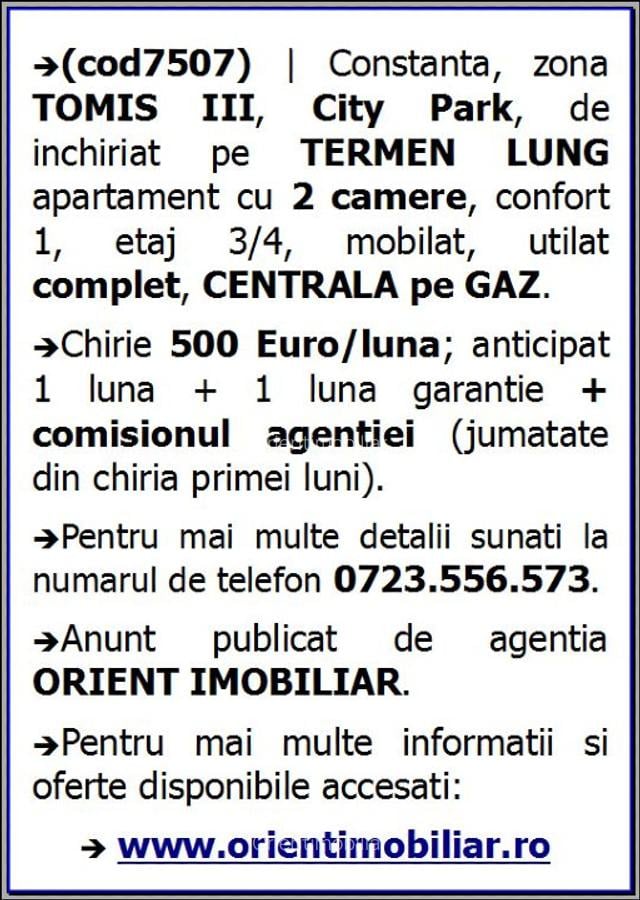 Tomis 3, City Park, 2 camere, mobilat, inchirieri Constanta - 10