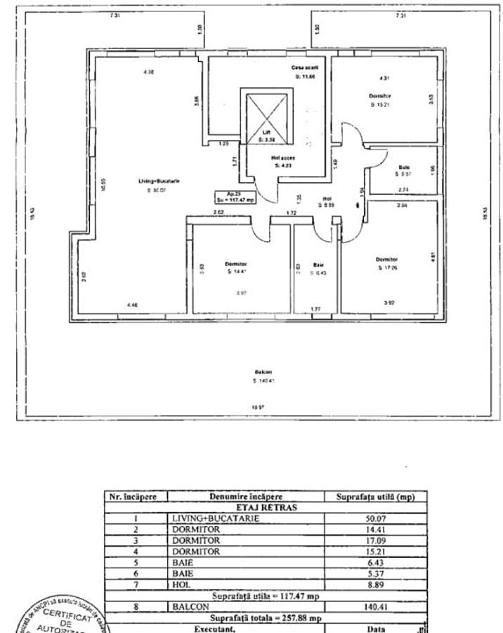 Penthouse 4 camere 117 mp si terasa 140 mp zona Kaufland Doamna Stanca - 12