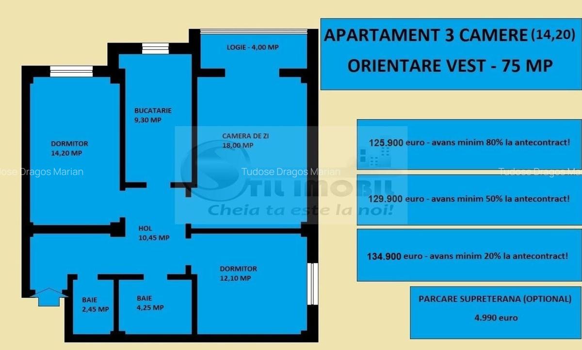 Apartament 3 camere nou de vanzare in Iasi Valea Lupului, decomandat - 2 Apartament 3 camere nou de vanzare in Iasi Valea Lupului, decomandat - 2