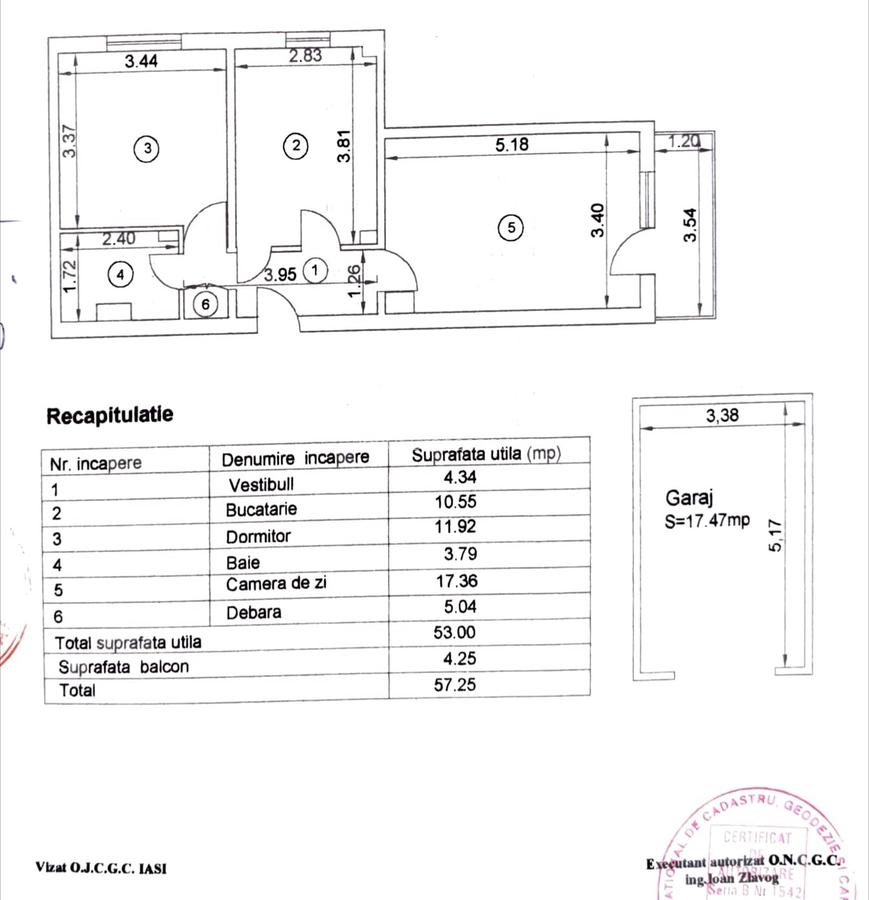 GARA ARCU 2 CAMERE DECOMANDAT ET.2 LIBER 57 MP BLOC 1985    COD 160435 - 14