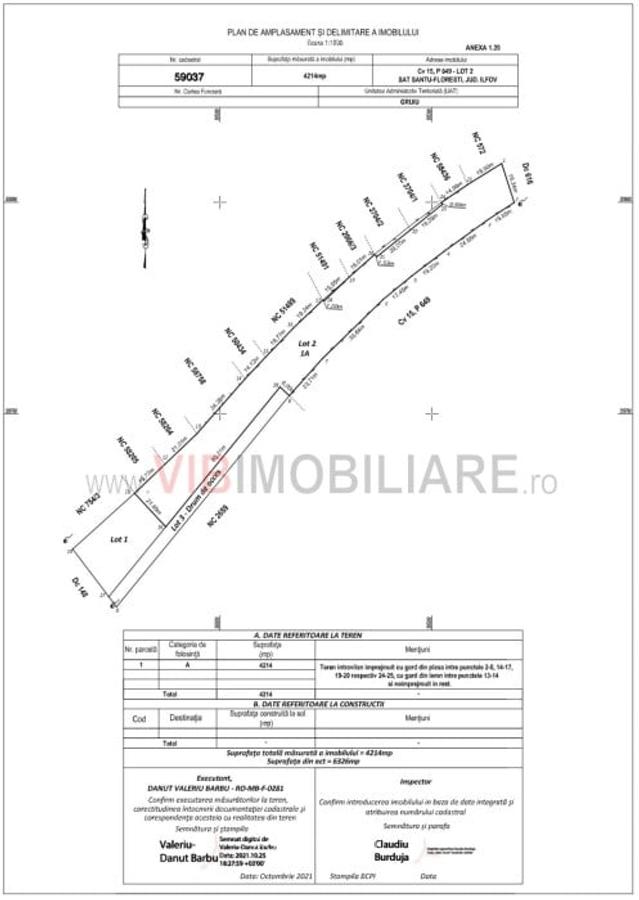 Teren Gruiu - 4972 - intravilan - doua deschideri - 2