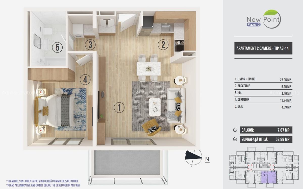 Apartament cu 2 camere în Pipera - 20