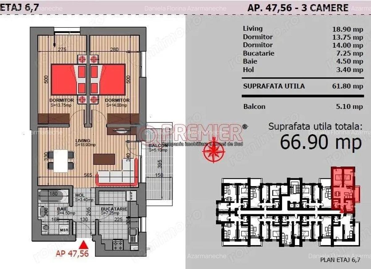 Bloc locuit! Sector 4 - Grand Arena - 3 camere - 3