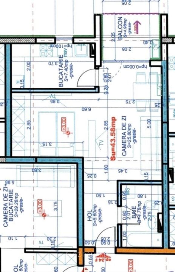 Apartament 1 camera,43,58 mp utili, Calea Aradului - 1