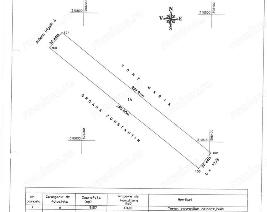 Teren Extravilan In Rate Primaverii Com. Berceni | 9127mp | #EG1E - 2