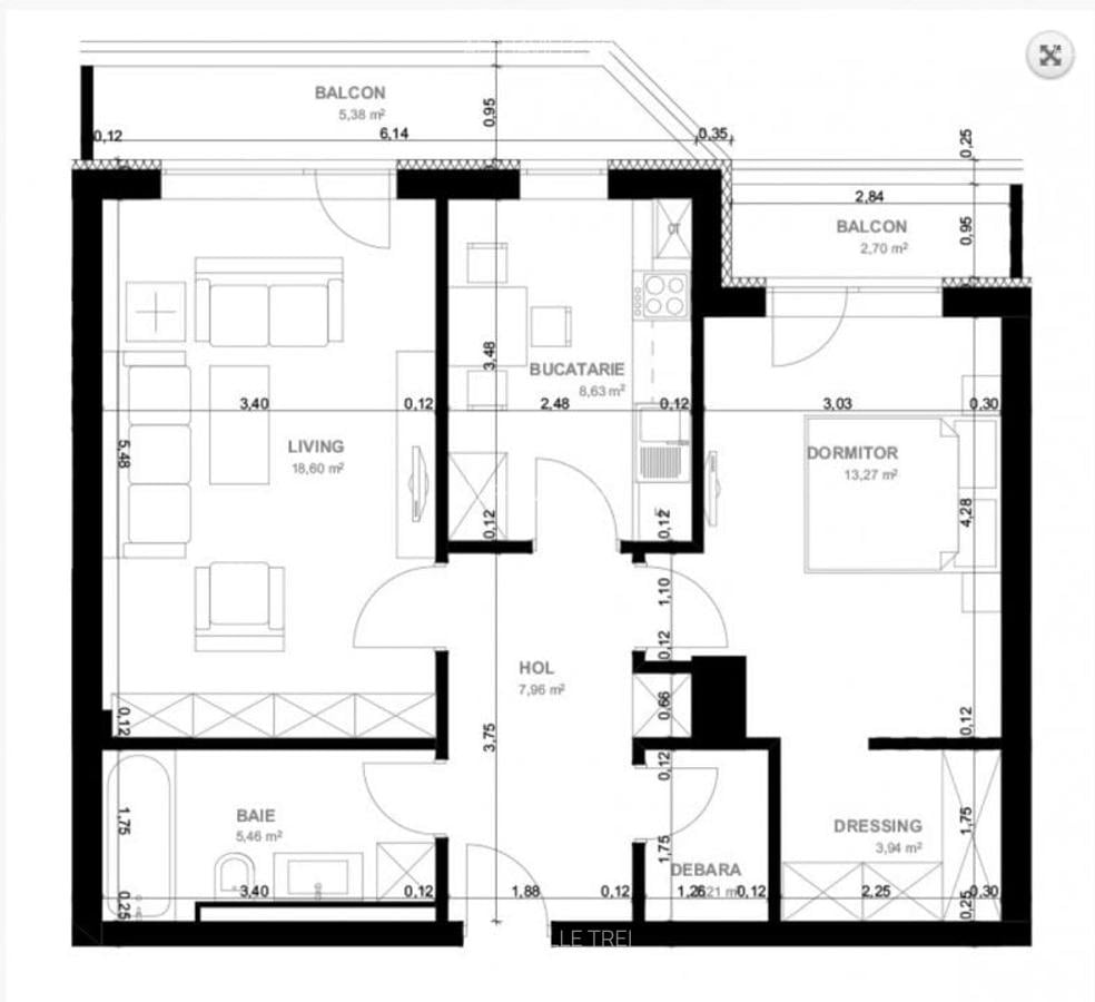 Apartament cu 2 camere decomandat în Răcădău - 3
