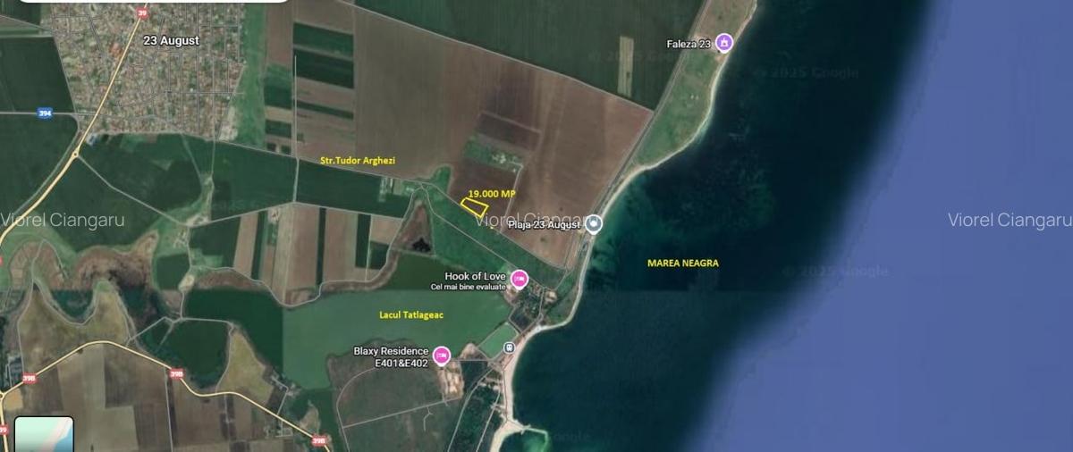 Teren intravilan in localitatea 23 August , str. Tudor Arghezi , 400 m de plaja - 1 Teren intravilan in localitatea 23 August , str. Tudor Arghezi , 400 m de plaja - 1