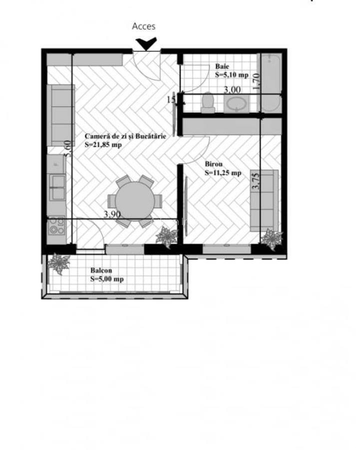 Apartamente 1, 2 si 3 camere, etaj intermediar, pret PROMO 1450/mp - 3 Apartamente 1, 2 si 3 camere, etaj intermediar, pret PROMO 1450/mp - 3