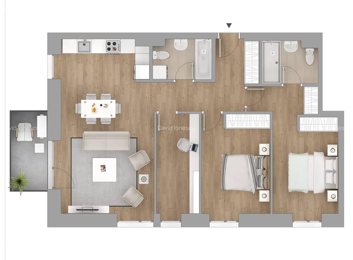 Apartament 4 camere imobil nou 2025, cu parcare si boxa, metrou la 600 metri - 2