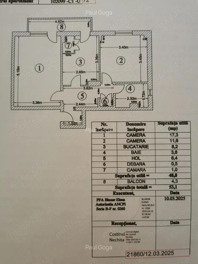 Apartament 2 camere, dec, etaj 3/8, Mazepa 2, vedere Dunare - 4