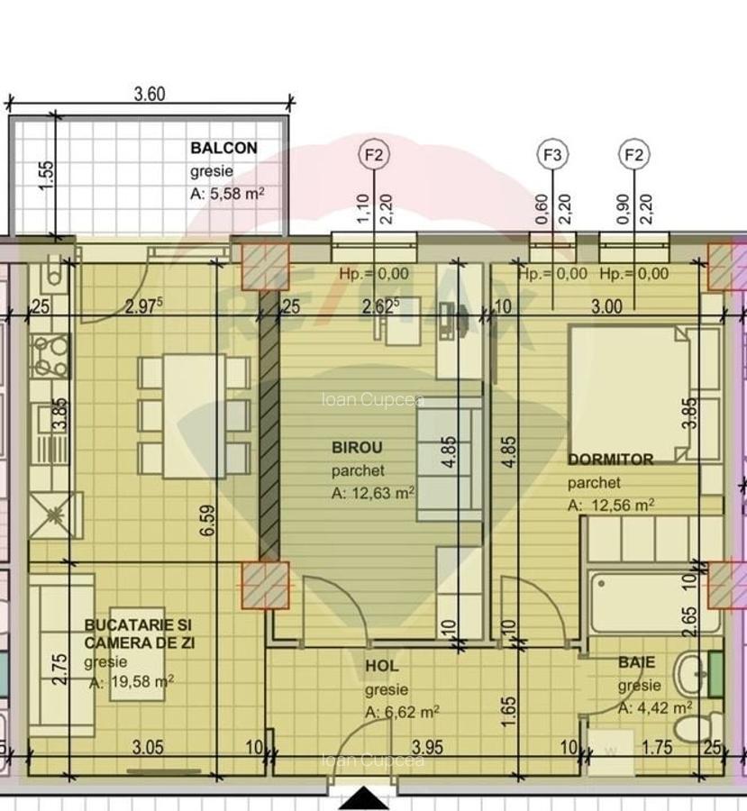 Apartament cu 3 camere de vanzare in bloc nou, zona Centrala - 3