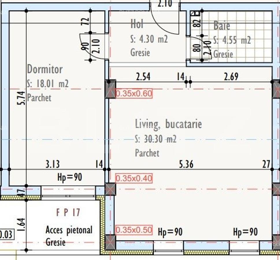 Apartament 2 camere, 57,21 mp, semifinisat, TVA inclus, zona Marasti - 6