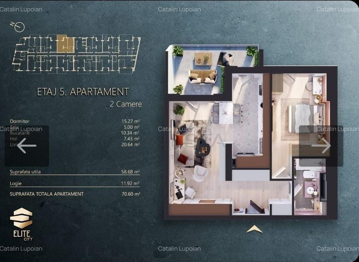 Apartament 2 camere finisat in ansamblul Elite City! - 6