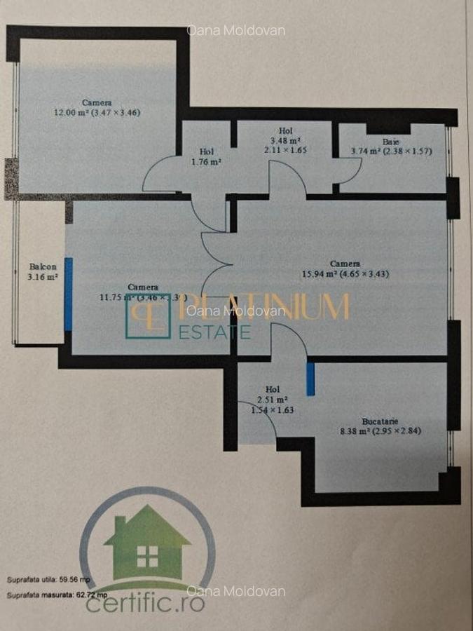 Apartament cu 3 camere semidecomandat, mobilat în Medicină - 12