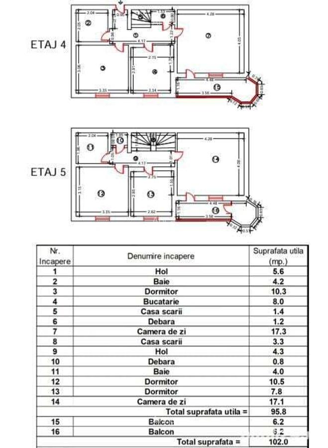 Vand apartament 5 camere pe 2 nivele, cu scara interioara - 1