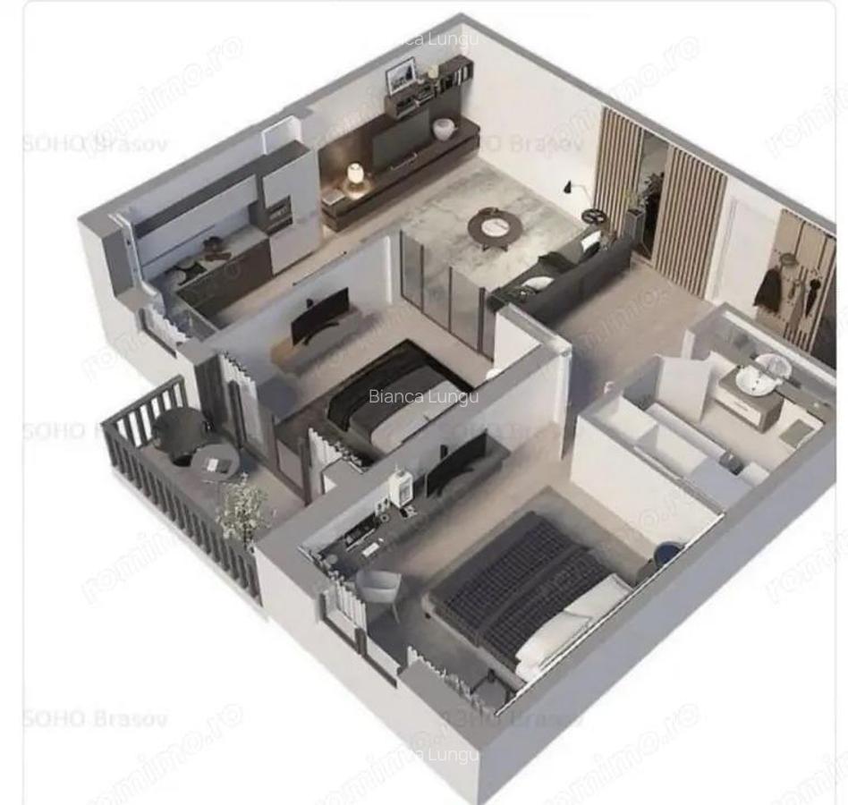 Apartament de 3 camere ( Mobilat + Utilat )-Soho Residence - 1