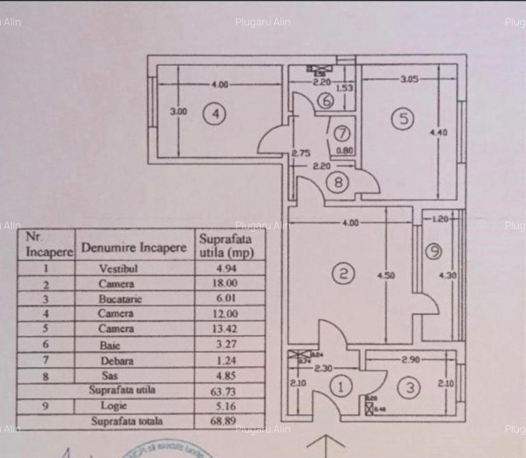 Apartament cu 3 camere semidecomandat, mobilat în Teiul Doamnei - 1