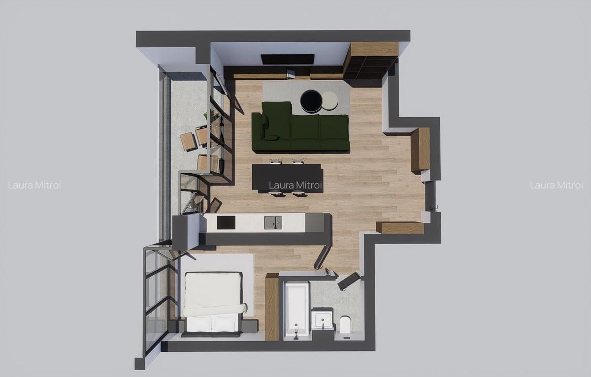 Apartament doua camere , etaj 1 ,in complexul Alenia Botanic Park - 3