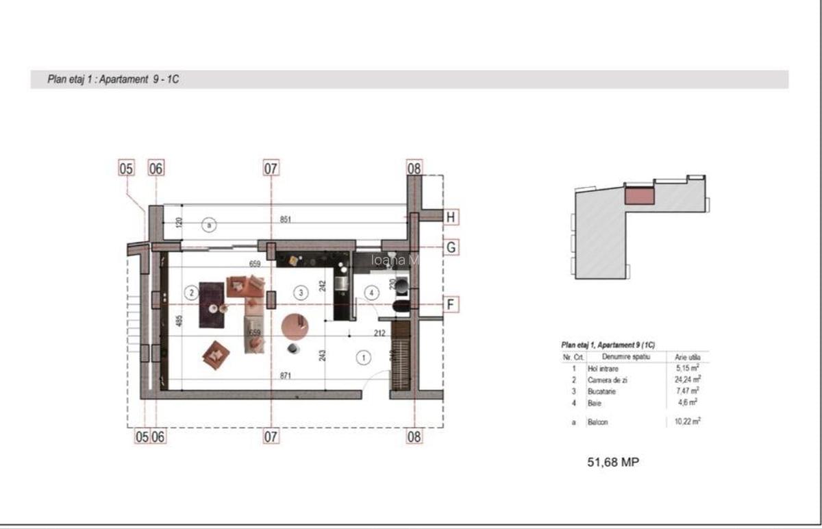 Vanzare apartament 2 camere,  Nicolae Grigorescu, bloc 2025, etaj 1/3, decomanda - 16