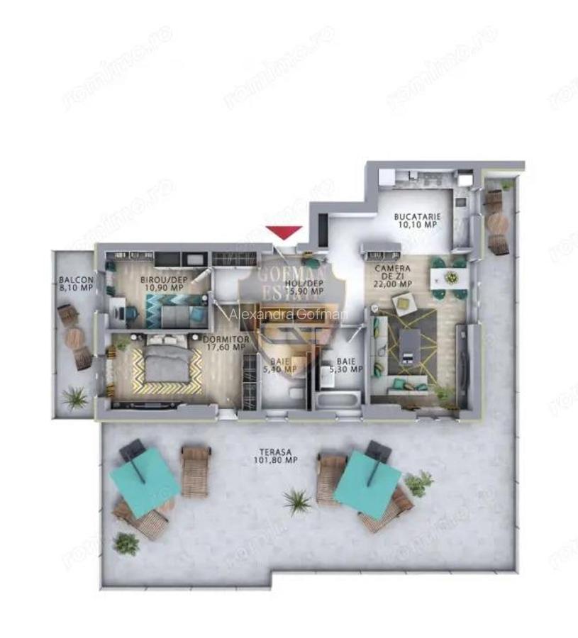 Penthouse 3 Cam, 88 mp, Tomis Plus, Parcare Inclusa - 1