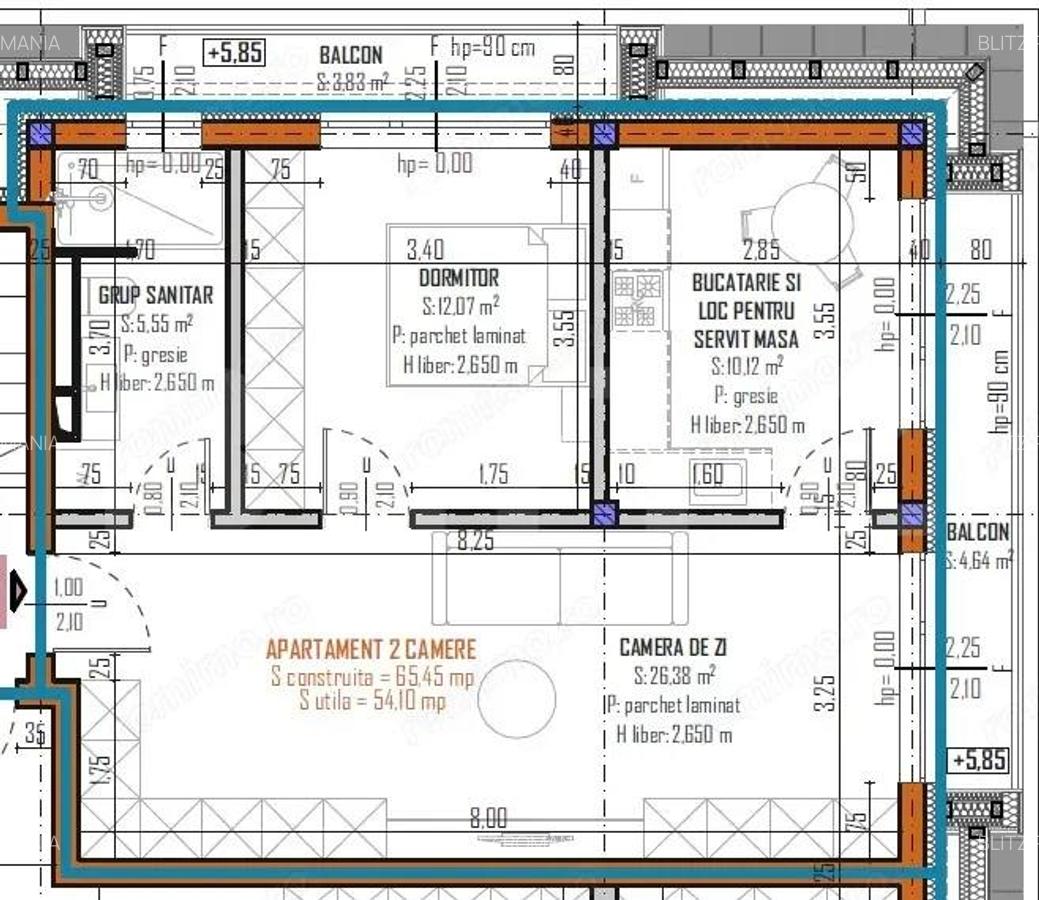 Apartament 2 camere, 54mp, bloc nou, zona Regal, Baciu - 1